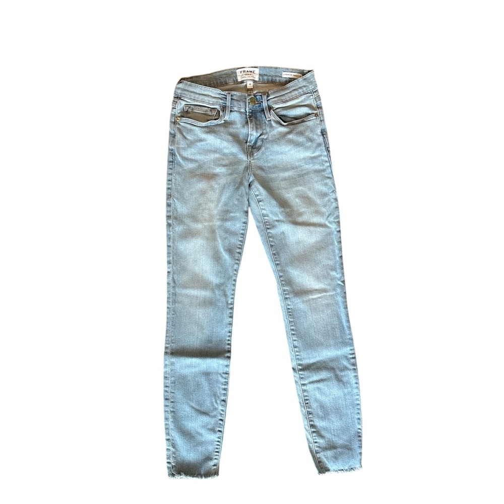 Frame Denim Jeans Le Skinny de Jeanne Crop Women's Light Blue Jeans 25